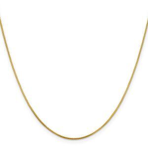 0.8mm Gold Tone Plated Sterling Silver Solid Box Chain Necklace, 16 In
